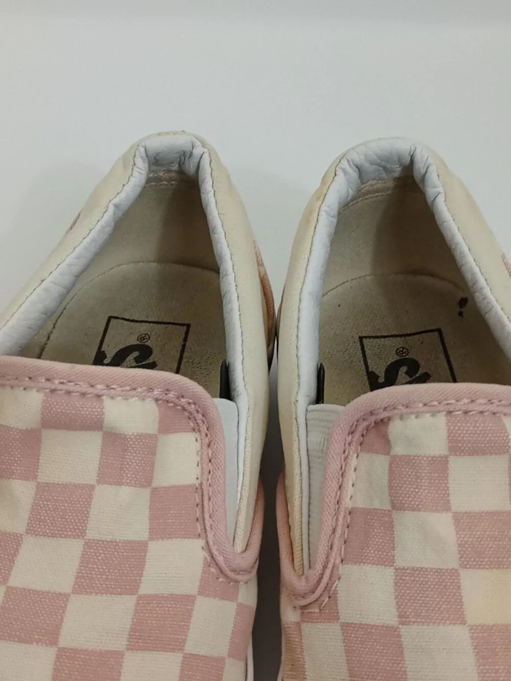 Vans Classic Slip-On Pink White Checkerboard Sneakers Women's Size 7